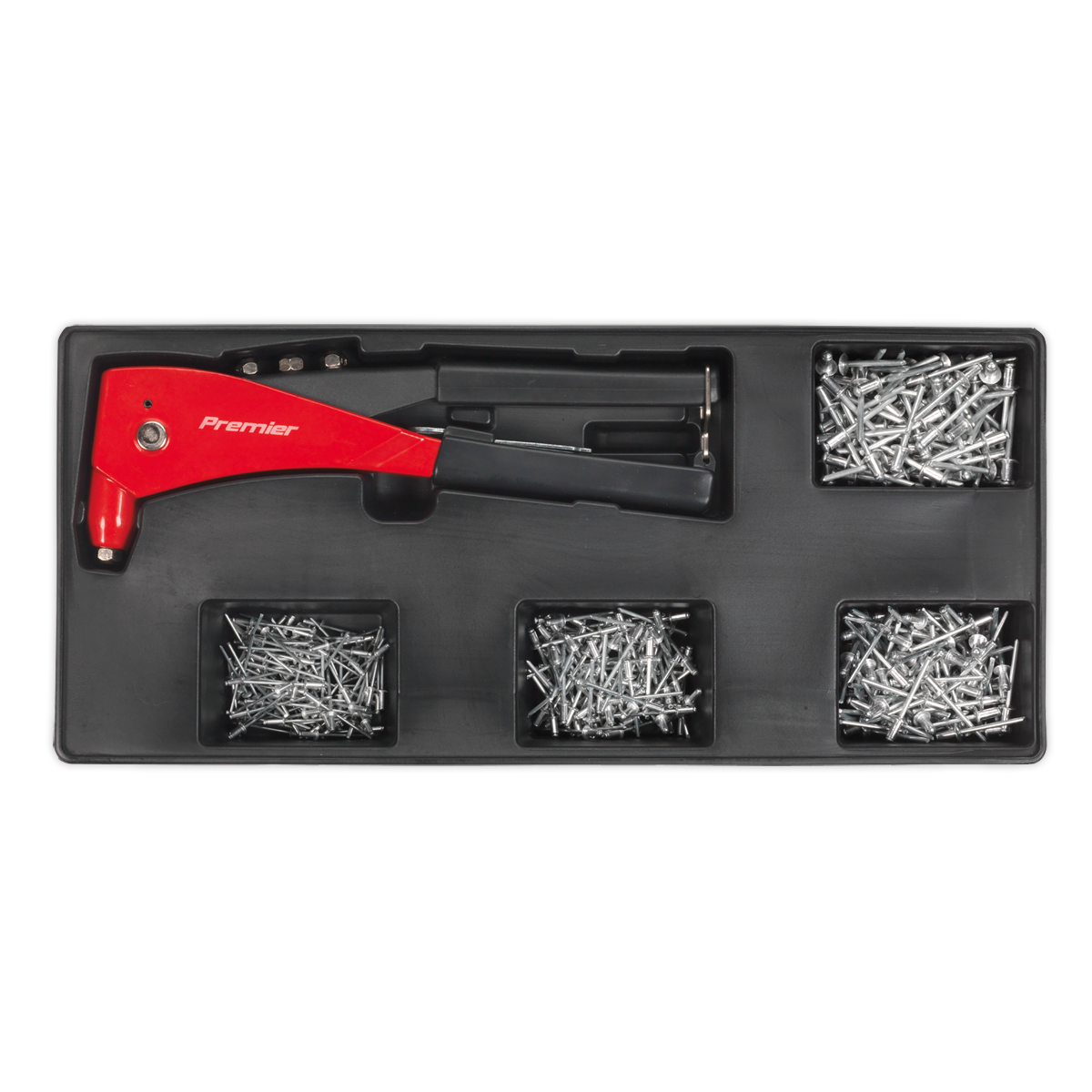 Sealey TBT15 Riveter & Assorted Rivet Set with Tool Tray