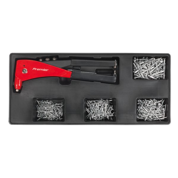 Sealey TBT15 Riveter & Assorted Rivet Set with Tool Tray