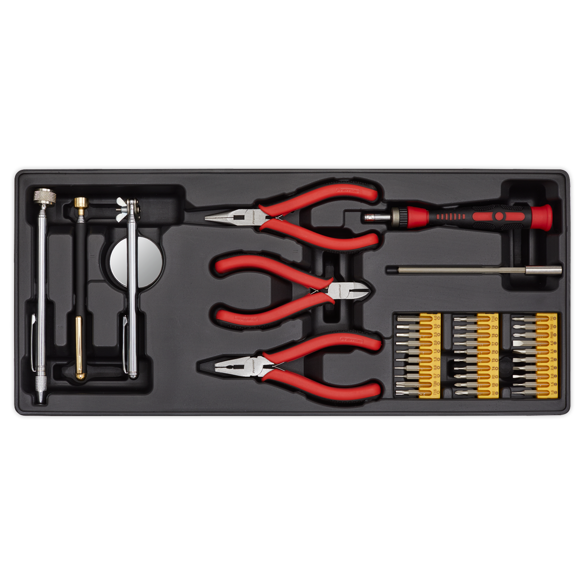 Sealey TBT17 38pc Precision & Pick-Up Tool Set with Tool Tray