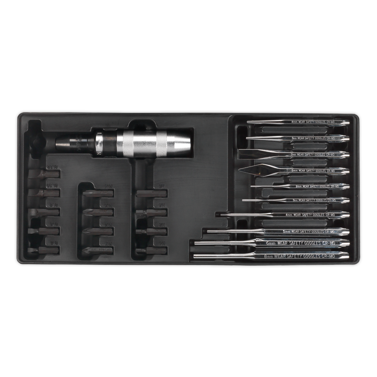 Sealey TBT18 25pc Impact Driver & Punch Set with Tool Tray