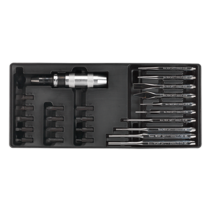 Sealey TBT18 25pc Impact Driver & Punch Set with Tool Tray