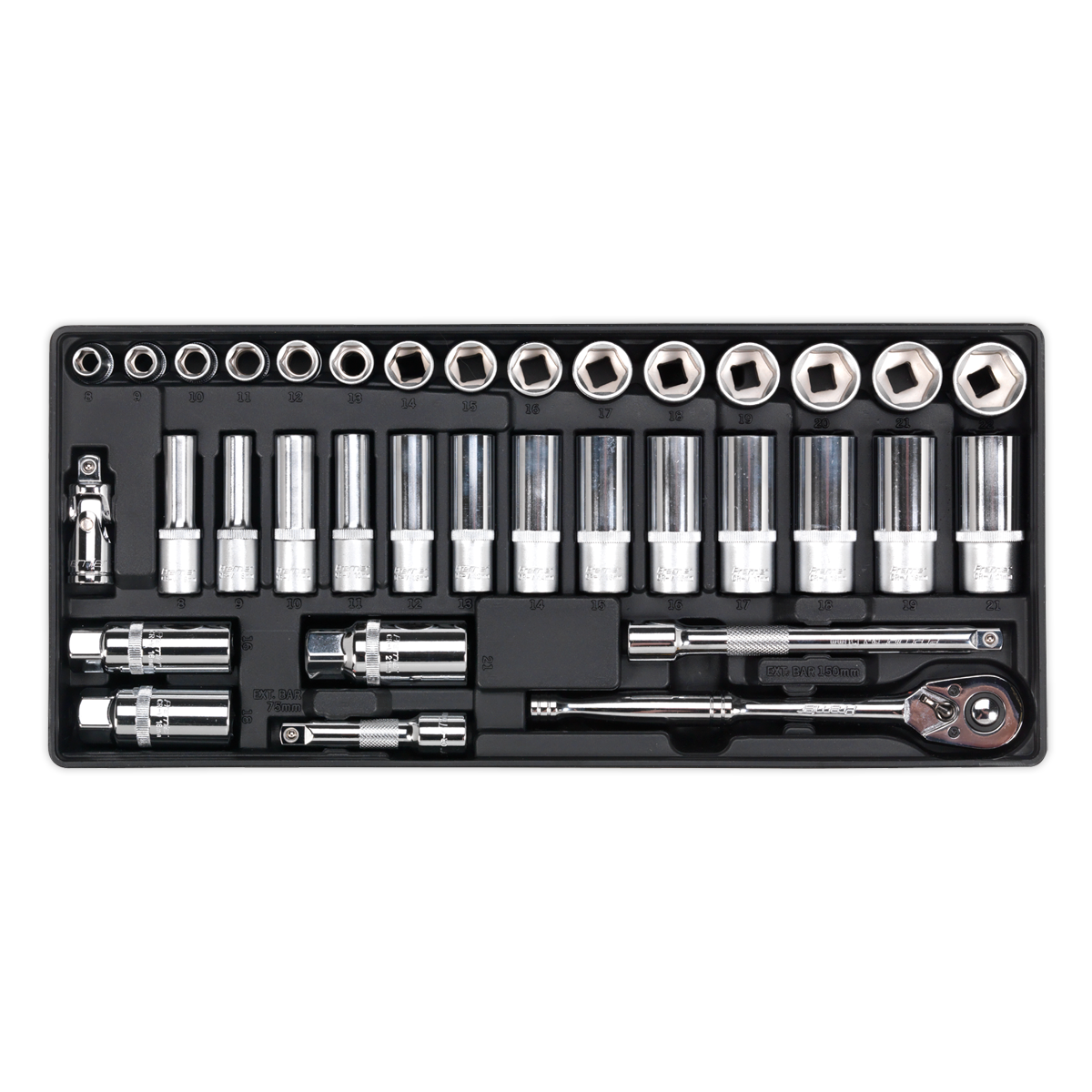 Sealey TBT20 35pc 3/8"Sq Drive Socket Set with Tool Tray