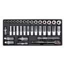 Sealey TBT20 35pc 3/8"Sq Drive Socket Set with Tool Tray