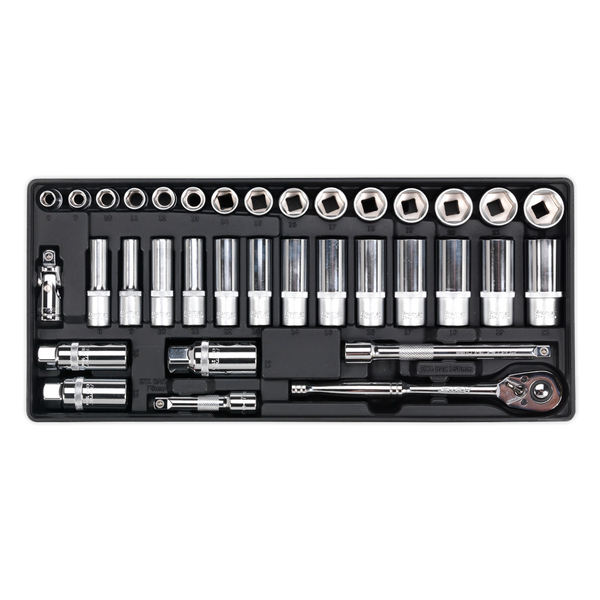 Sealey TBT20 35pc 3/8"Sq Drive Socket Set with Tool Tray