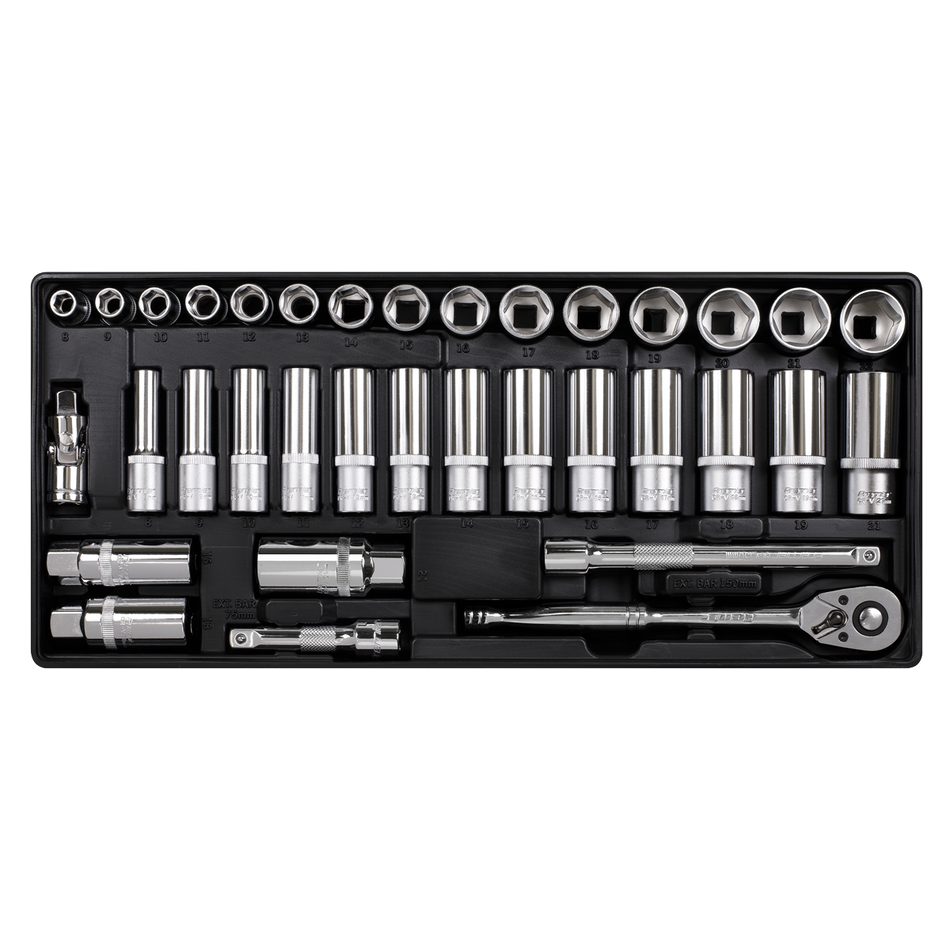 Sealey TBT20 35pc 3/8"Sq Drive Socket Set with Tool Tray