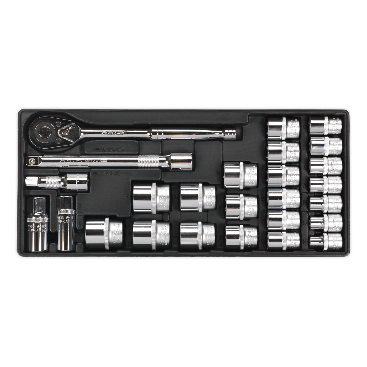 Sealey TBT21 26pc 1/2"Sq Drive Socket Set with Tool Tray