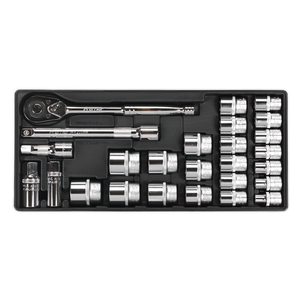 Sealey TBT21 26pc 1/2"Sq Drive Socket Set with Tool Tray
