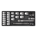 Sealey TBT21 26pc 1/2"Sq Drive Socket Set with Tool Tray