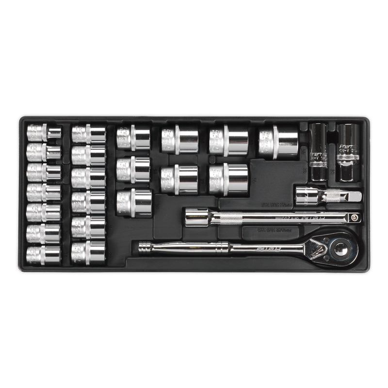 Sealey TBT21 26pc 1/2"Sq Drive Socket Set with Tool Tray