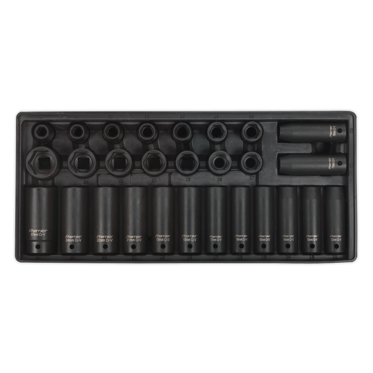 Sealey TBT24 28pc 1/2"Sq Drive Impact Socket Set with Tool Tray