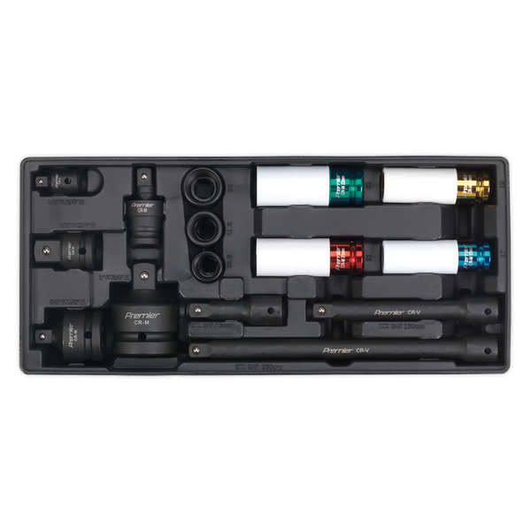 Sealey TBT25 15pc Impact Socket & Adaptor Set with Tool Tray