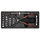 Sealey TBT28 21pc Oil Filter Wrench, Pliers & Drain Key Set with Tool Tray