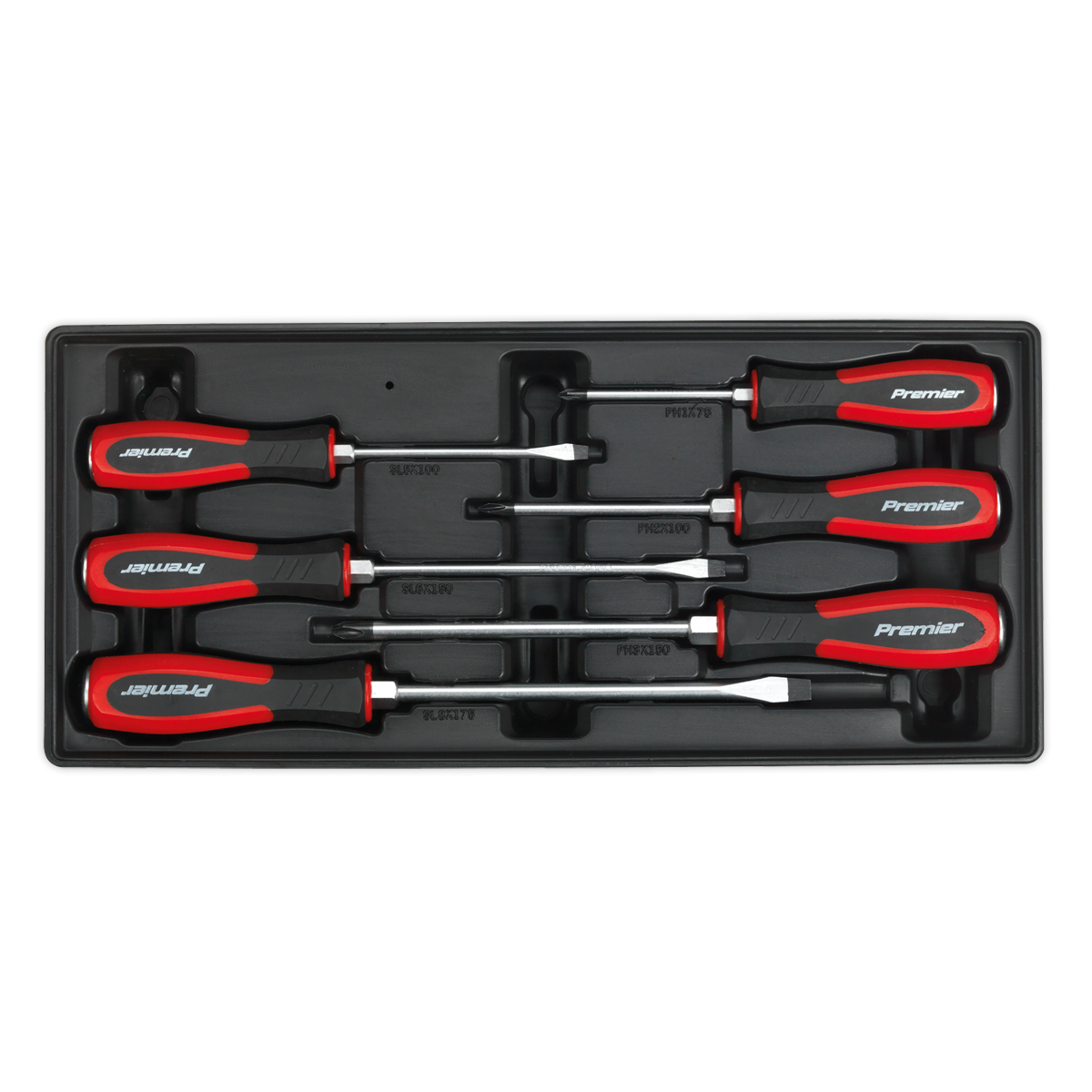 Sealey TBT29 6pc Hammer-Thru Screwdriver Set with Tool Tray
