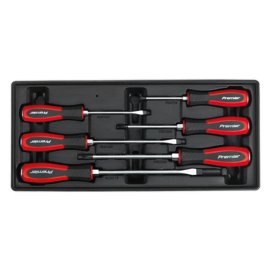 Sealey TBT29 6pc Hammer-Thru Screwdriver Set with Tool Tray