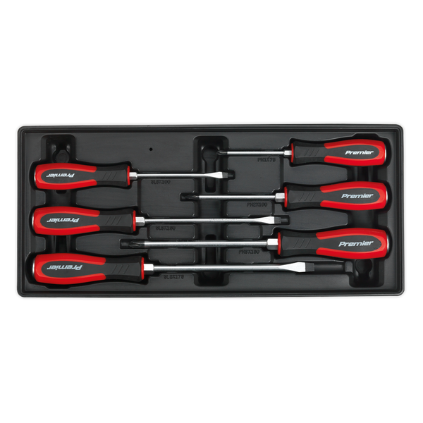 Sealey TBT29 6pc Hammer-Thru Screwdriver Set with Tool Tray