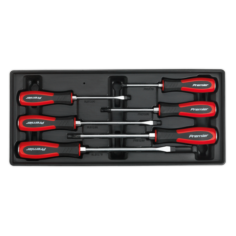 Sealey TBT29 6pc Hammer-Thru Screwdriver Set with Tool Tray
