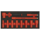 Sealey TBTE01 Insulated Socket Set with Tool Tray 11pc 3/8"Sq Drive - VDE Approved