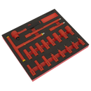 Sealey TBTE02 Insulated Socket Set with Tool Tray 20pc 3/8"Sq Drive 6pt WallDrive VDE Approved