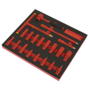 Sealey TBTE02 Insulated Socket Set with Tool Tray 20pc 3/8"Sq Drive 6pt WallDrive VDE Approved