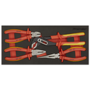 Sealey TBTE07 Insulated Pliers Set 4pc with Tool Tray - VDE Approved