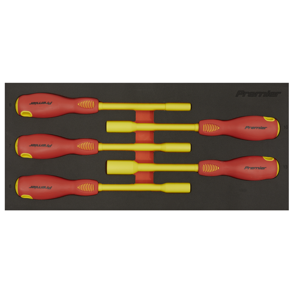 Sealey TBTE08 Insulated Nut Driver Set 5pc with Tool Tray - VDE Approved