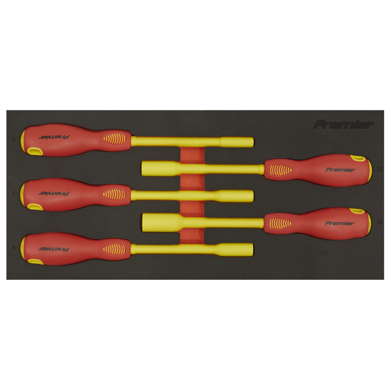 Sealey TBTE08 Insulated Nut Driver Set 5pc with Tool Tray - VDE Approved