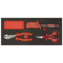 Sealey TBTE09 Insulated Cutting Set 3pc with Tool Tray - VDE Approved