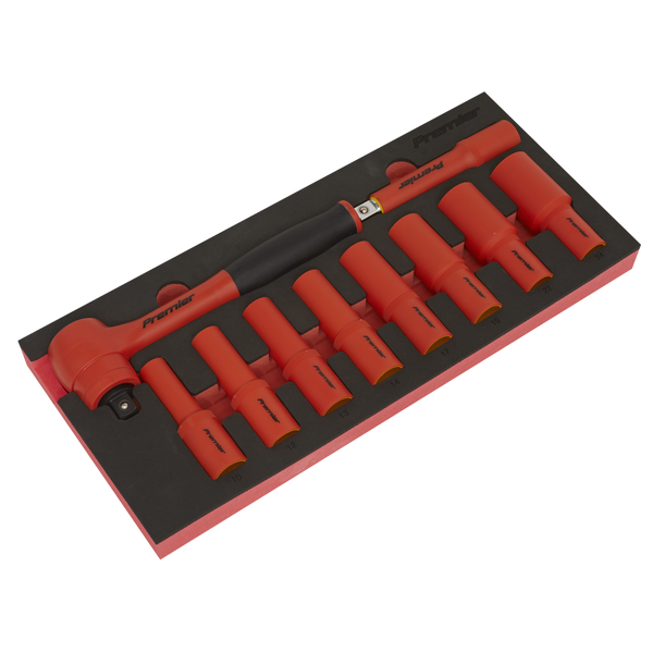 Sealey TBTE11 Insulated Socket Set with Tool Tray 10pc 1/2"Sq Drive - VDE Approved