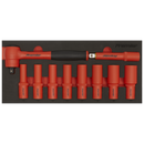 Sealey TBTE11 Insulated Socket Set with Tool Tray 10pc 1/2"Sq Drive - VDE Approved