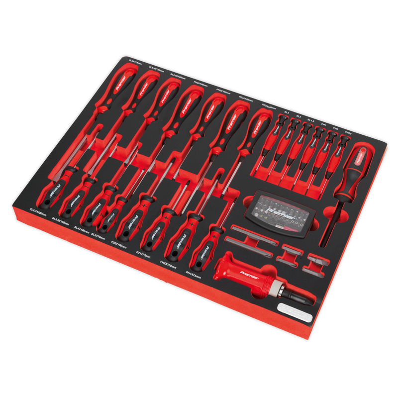 Sealey TBTP04 72pc Screwdriver Set with Tool Tray