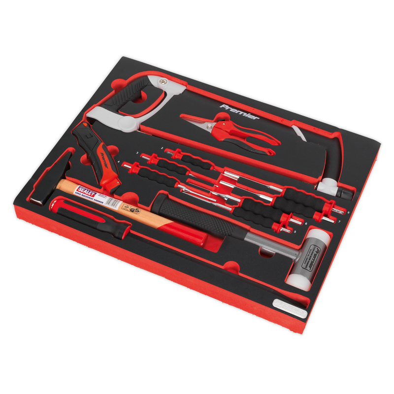Sealey TBTP06EU 13pc Hacksaw, Hammers & Punch Kit with Tool Tray