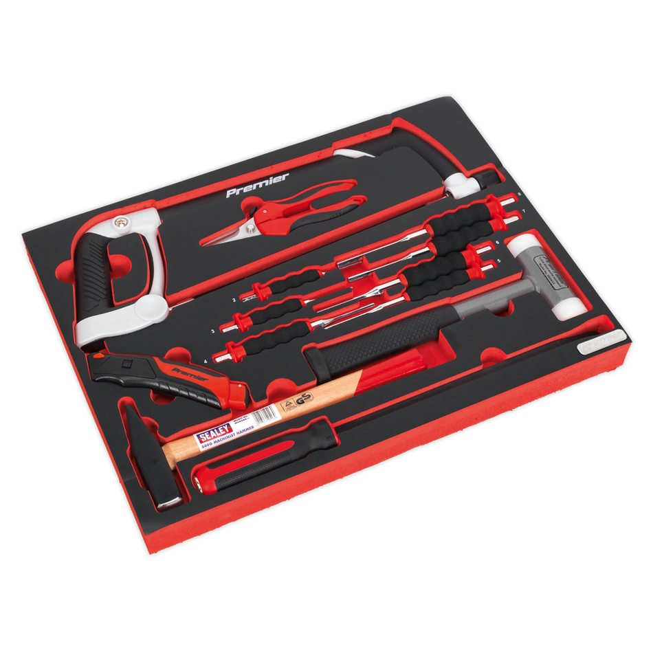 Sealey TBTP06EU 13pc Hacksaw, Hammers & Punch Kit with Tool Tray