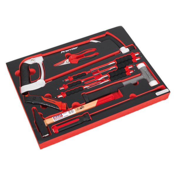 Sealey TBTP06EU 13pc Hacksaw, Hammers & Punch Kit with Tool Tray