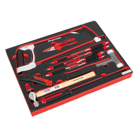 Sealey TBTP06UK 13pc Hacksaw, Hammers & Punch Kit with Tool Tray
