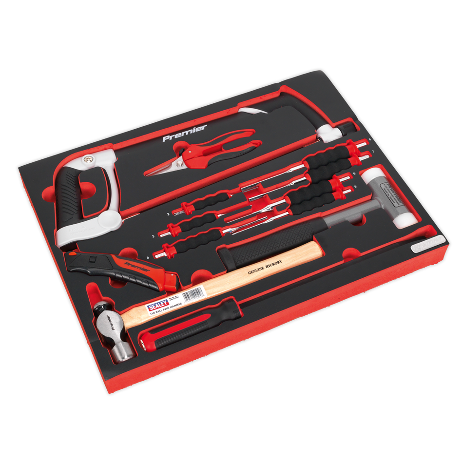 Sealey TBTP06UK 13pc Hacksaw, Hammers & Punch Kit with Tool Tray