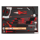Sealey TBTP06UK 13pc Hacksaw, Hammers & Punch Kit with Tool Tray
