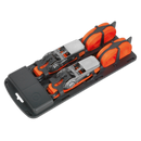 Sealey TD0540S2 25mm x 4m Polyester Webbing Ratchet Tie Down with S-Hooks 500kg Breaking Strength - Pair