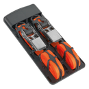 Sealey TD0540S2 25mm x 4m Polyester Webbing Ratchet Tie Down with S-Hooks 500kg Breaking Strength - Pair