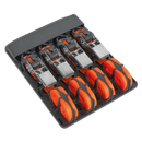 Sealey TD0540S4 25mm x 4m Polyester Webbing Ratchet Tie Down with S-Hooks 500kg Breaking Strength - 2 Pairs