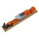 Sealey TD0635S Ratchet Tie Down 25mm x 5m Polyester Webbing S-Hook With Corner Protector 600kg Breaking Strength