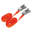 Sealey TD08045E 25mm x 4.5m Self-Securing Ratchet Tie Down 800kg Breaking Strength - Pair