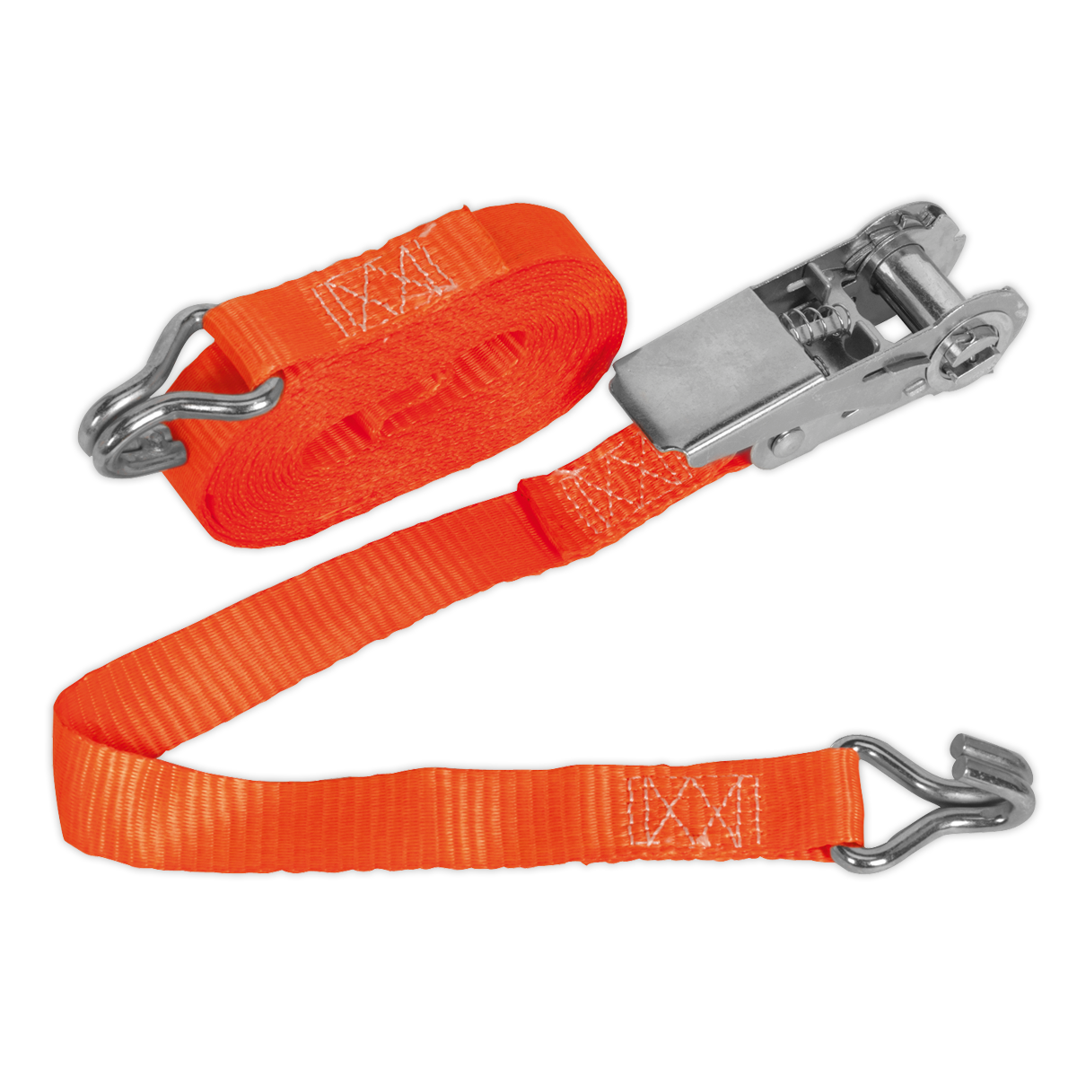 Sealey TD0845J 25mm x 4.5m Polyester Webbing Ratchet Tie Down 800kg Breaking Strength
