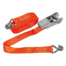 Sealey TD0845J 25mm x 4.5m Polyester Webbing Ratchet Tie Down 800kg Breaking Strength