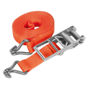 Sealey TD10008J 75mm x 8m Polyester Webbing Ratchet Tie Down 10000kg Breaking Strength