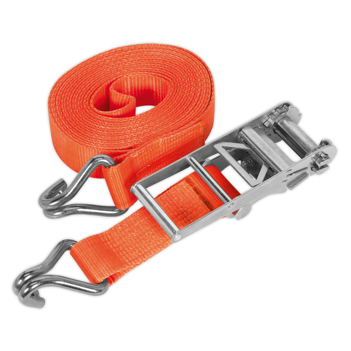 Sealey TD10010J 75mm x 10m Polyester Webbing Ratchet Tie Down 10000kg Breaking Strength