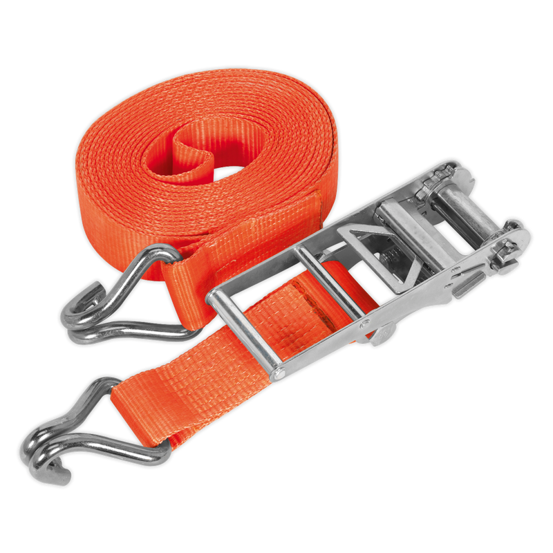 Sealey TD10010J 75mm x 10m Polyester Webbing Ratchet Tie Down 10000kg Breaking Strength