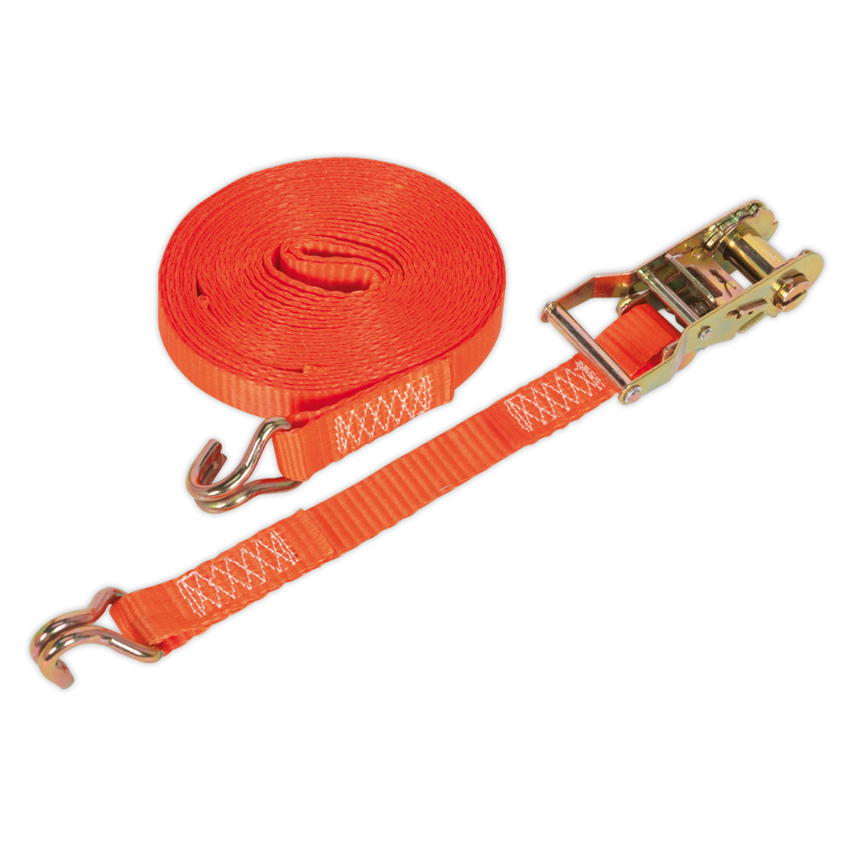 Sealey TD1508J 25mm x 8m Polyester Webbing Ratchet Tie Down 1500kg Breaking Strength