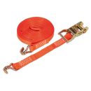 Sealey TD1508J 25mm x 8m Polyester Webbing Ratchet Tie Down 1500kg Breaking Strength