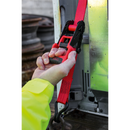 Sealey TD41248JD 32mm x 4.9m Polyester Webbing Ratchet Tie Down with J-Hooks 1200kg Breaking Strength - 1 Pair