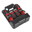 Sealey TD484SD 25mm x 4m Polyester Webbing Ratchet Tie Down with S-Hooks 800kg Breaking Strength - 2 Pairs